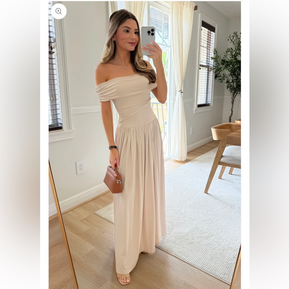 Off-Shoulder Cream Dress